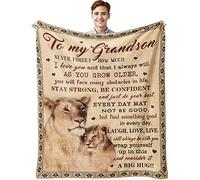 Muxuten Grandson Gifts Blanket, Grandsons Gift from Grandma, Grandson Gifts from Grandma/Grandpa, Grandson Birthday Gift, Graduation Party Gift Ideas Decor Throw Blankets 60"X50"