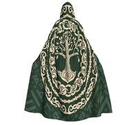 Muxxirt Celtic Sacred Symbols Druid Totem Wizard Witch Hooded Robe Cloak Cosplay For Adult Men Women Fancy Cool Cosplay Costumes
