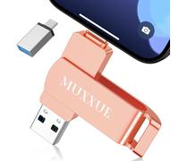 MUXXUE Memory Stick for Phone USB Stick 128 GB without Downloading an App 3 in 1 USB Stick Phone, Pad, OTG Android Mobile Phone, PC