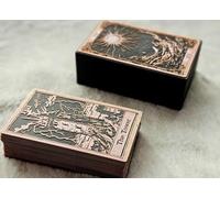 MuxyToys Tarot Gift with Rose Gold 22 Major Arcana Tarot Cards Deck - 3D Carved Gold Foil Eco-Friendly PLA Art Deck | Ideal for Collectors, Meditation & Spiritual Gifts (No Guide, 7.5x12cm)