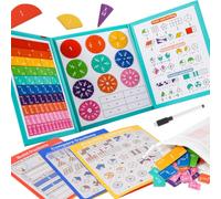 MUYA® Magnetic Fraction Book for 5 6 7 8 9, Math Learning Toy, Fraction Bars and Activity Cards, for Learning Fractions, Comparing Fractions, Addition and Subtraction