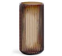 Muyan 7.5" Glass Vase for Flowers Vertical Striped Flower Vase Modern Desktop Decor Flower Arrangement Dried Flower Hydroponic Plant Home Office Dining Living Room Wedding (Coffee)