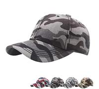 MUYAN Camouflage Baseball Cap Men's Army Camo Washed Cap Unisex Cotton Sport Casual Sun Visor Hat, Grey, 0-3 Months