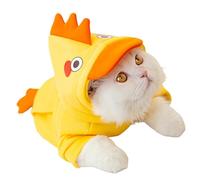MuYaoPet Cute Chicken Dog Costume,Halloween Pet Cat Costume Outfits for Small Medium Dog,Winter Puppy Clothes Hoodies with Leash Ring,Cold Weather Coat for Cat,Small