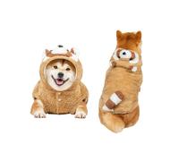 MuYaoPet Funny Raccoon Dog Costume for Halloween,Thick Fleece Pet Cat Coat Jacket Winter Warm Clothes for Small Medium Large Dogs (Brown, X-Small)