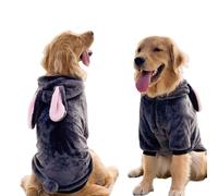 MuyaoPet Large Dog Rabbit Costume,Halloween Easter Bunny Costume Party Outfits for Medium Large and Extra Large Dog,Winter Clothes Pajamas for Labrador Bulldog (Grey, 8XL)