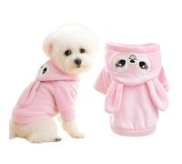 MuYaoPet Pink Rabbit Dog Costume,Halloween Easter Bunny Costume Outfits for Small Medium Dog,Big Rabbit Ears Cat Hoodie Sweaters Winter Puppy Clothes,M