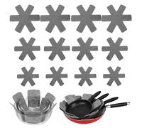 MUYAPAY 12 PCS Pan Protectors for Stacking Thickened Pan Protectors 26cm 35cm 38cm Trivets for Hot Pans Antibacterial Moisture Proof Cork Coasters Round Trivets for Kitchen Worktops