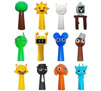 MUYAPAY 12 Pieces Sprunki Action Figures Toy Sprunki Figures Colorful Toy Action Decorations Birthday Collectible Horror Games Characters Rainbow Friends Fans Games