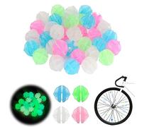 MUYAPAY 144 Pieces Spoke Clicker, Bicycle Spoke Clicker, Children's Bicycle Wheel Spoke Grain Luminous Plastic Clip, Spoke Beads, Children's Bicycle Accessories Spoke Clips, Glow in the Dark