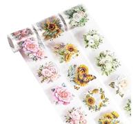 MUYAPAY 3 Pieces Aesthetic Washi Tapes, PET Washi Tape, Transparent Decorative Adhesive Tape, Retro Stickers for Scrapbooking Bullet Journals, Crafts and Gift Package