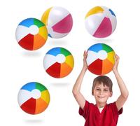 MUYAPAY 6 Pieces Inflatable Beach Ball Toys Giant Inflatable Beach Balls Colors Summer Holiday Pool Inflatable Panels Colors Water Toy Summer Pool Party