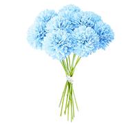 MUYAPAY Hydrangea Bouquet Flowers Chrysanthemum Light 12 Pcs Silk Blue