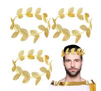 MUYAPAY Pack of 4 Gold Leaf Headbands, Roman Headdress, Roman Laurel Wreath, Greek Headpiece, Unisex Adult, Gold, Headpiece Accessories, Christmas