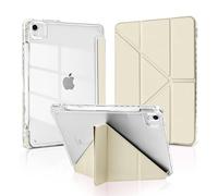 MuyDoux Origami Case for 11-Inch iPad Air M3 M2 7/6 Gen 2025/2024 & 10.9-Inch iPad Air 4 5 2020/2022 with Pencil Holder, 5 Origami Viewing Angles, Shockproof Clear Transparent Back Cover, Starlight