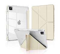 MuyDoux Origami Case for iPad Pro 11 Inch 2022/2021/2020/2018 (4th/3rd/2nd/1st Generation) with Pencil Holder, 5-in-1 Multiple Viewing Angles, Shockproof Clear Transparent Back Cover, Starlight