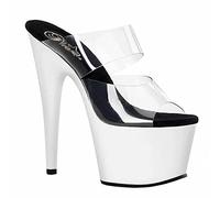 MUYEY 17CM/6.69IN Slippers High Heel Platform Stripper Sexy Pole Dancing, for Nightclub Pole Dance Show Plus Size Unisex,White,36