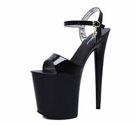 MUYEY 20CM Women's High Heel Men Platform Pumps Sexy Stripper Stage Performance Pole Dancing Nightclub Party Dance High Heels Plus Size Unisex,Black,37