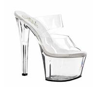 MUYEY Slippers High Heel 17CM/6.69 Inch Platform Stripper Sexy Pole Dancing, for Nightclub Pole Dance Show Plus Size Unisex,Clear,37