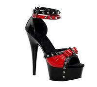 MUYEY Women's Heels Ankle Peep Sandals Ladies Platform Open Toe High Heel Stiletto 15CM/5.91In Pumps Sexy Pole Dance Shoes Pole Dance,Black,38