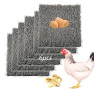 MUYG 6PCS Chicken Nesting Box Pads Washable,Artificial Grass for Chicken Coop Reusable Hen Egg Laying Nest Boxes Liner,Chick Roosting Mats 11.8X11.8 Inch(Grey)