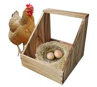 MUYG Chicken Nesting Box,Wooden Single Compartment Chicken Nesting Boxes Chicken Coop Accessories Easy Assembly Hen Nest Boxes Large Duty Laying Nest Box for Chickens Hens Ducks Poultry