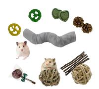 MUYG Hamster Fun Tunnels,Guinea Pigs Tunnel with,2Pcs Small Animal Folding Tube Guinea Pigs Training Hideout Tunnel 15 Pcs Pet Chew Toys for Chinchillas Rats Gerbils （Grey ）