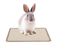 MUYG Large Rabbit Scratching Mat for Nails,23.6 x 15.7 Inch Natural Sisal Bunny Grinding Claw Pad with Non-Slip Base,Rabbit Cage Essentials Accessories for Ferret,Guinea Pigs,Hedgehog,Chinchillas