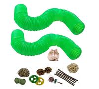 MUYG Plastic Hamster Tunnels,Ferrets Foldable Exercising Training Tunnels Hamsters Hideout Tube,Collapsible Pet Tunnel,Small Animals Cage Accessories for Mouse Rat Gerbils Rats Mice(Green)