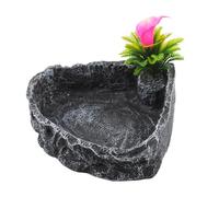 MUYG Reptile Water Dish Food Bowl,Corner Rock Terrarium Feeding Bowl Hermit Crab Water,Reptile Feeder Food and Water Dish,Tortoise, Lizard, Gecko, Chameleon, Bearded Dragon