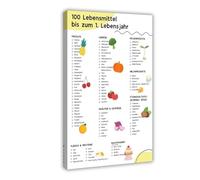 MUYGGAFF Baby's First 100 Foods List Canvas Poster Wall Art Decor Print Picture Paintings for Living Room Bedroom Decoration 20x30inch(50x75cm)