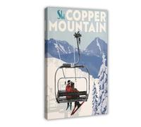 MUYGGAFF Colorado Copper Mountain Cable Car Travel Poster Canvas Poster Bedroom Decor Landscape Office Room Decor Gift 12x18inch(30x45cm)