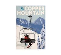 MUYGGAFF Colorado Copper Mountain Cable Car Travel Poster Canvas Poster Wall Art Decor Print Picture Paintings for Living Room Bedroom Decoration 24x36inch(60x90cm)