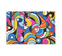 MUYGGAFF Colorful Abstract Geometric Portrait Art 2 Canvas Poster Wall Art Decor Print Picture Paintings for Living Room Bedroom Decoration 20x30inch(50x75cm)