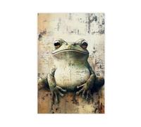 MUYGGAFF Japanese Zen Grumpy Frog Canvas Poster Bedroom Decor Landscape Office Room Decor Gift 20x30inch(50x75cm)