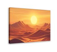 MUYGGAFF Minimalist Desert Sunset Landscape Travel Poster 4 Canvas Poster Bedroom Decor Landscape Office Room Decor Gift 16x24inch(40x60cm)
