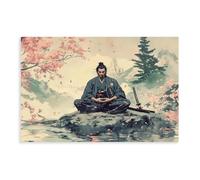 MUYGGAFF Musashi Miyamoto- Zen Warrior Japanese Decorative Painting Canvas Poster Bedroom Decor Landscape Office Room Decor Gift 08x12inch(20x30cm)