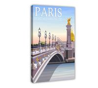 MUYGGAFF Poster of The Pont Alexandre III in Paris Canvas Poster Wall Art Decor Print Picture Paintings for Living Room Bedroom Decoration 12x18inch(30x45cm)