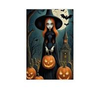 MUYGGAFF Pumpkin Witch Hunt Art 2 Canvas Poster Bedroom Decor Landscape Office Room Decor Gift 12x18inch(30x45cm)