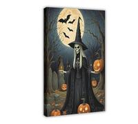 MUYGGAFF Pumpkin Witch Hunt Art 3 Canvas Poster Bedroom Decor Landscape Office Room Decor Gift 12x18inch(30x45cm)