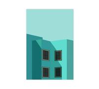 MUYGGAFF The Art of Minimalist Green Architecture Canvas Poster Wall Art Decor Print Picture Paintings for Living Room Bedroom Decoration 20x30inch(50x75cm)