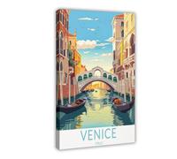 MUYGGAFF Venice Italy Travel Poster Canvas Poster Wall Art Decor Print Picture Paintings for Living Room Bedroom Decoration 24x36inch(60x90cm)