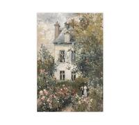 MUYGGAFF Vintage English Cottage Rose Garden Art Painting Canvas Poster Wall Art Decor Print Picture Paintings for Living Room Bedroom Decoration 20x30inch(50x75cm)