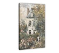MUYGGAFF Vintage English Cottage Rose Garden Art Painting Canvas Poster Wall Art Decor Print Picture Paintings for Living Room Bedroom Decoration 12x18inch(30x45cm)