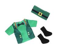 MUYI Santa Elf Doll Clothing Accessories Set - March 17th St. Patrick's Day Green Dolls Costume + Headband + Boot Shoes (Dolls Not Included)