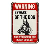 MUYIASER Beware Of Dog Sign Belgian Malinois Warning Sign Aluminum Metal Tin Signs Outdoor Yard Sign Warning Sign For Fence Yard Home Kitchen Farm Garden Wall Decor 8x12 Inch