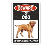 MUYIASER Beware Of Dog Sign Mastiff You Have Been Warned Aluminum Metal Tin Signs Door Sign Warning Sign For Fence Gate Yard Home Wall Decor 8x12 Inch