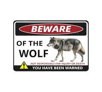 MUYIASER Beware Of The Wolf Sign You Have Been Warned Aluminum Metal Tin Signs Door Sign Warning Sign For Zoo Fence Gate Yard Home Wall Decor 8x12 Inch