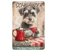 MUYIASER Metal Signs Schnauzer Coffee Co Vintage Signs Retro Aluminum Tin Sign for Toilet Washroom Garden Home Bar Cafe Decor 8x12 Inch