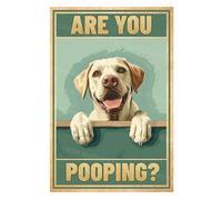MUYIASER Metal Tin Sign Are You Pooping Labrador Vintage Metal Signs Retro Aluminum Tin Sign for Washroom Garden Door Home Bar Cafe Decor 8x12 Inch